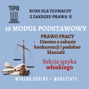 Kurs z zakresu prawa II - sekcja języka włoskiego MP10